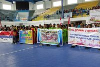 Suasana pembukaan Pekan Olahraga dan Seni (Porseni) Tahun 2023 yang digelar Pemda Kabupaten Mimika, yang digelar di Gedung GOR Futsal Timika, Senin (12/6).