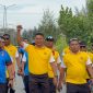 Kapolresta Jayapura Kota, Kombes Pol Victor Dean Mackbon saat jalan sehat bersama jajaran dan insan pers di Holtekamp. (Humas Polresta)