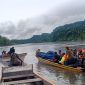 Proses pencarian korban speedboat tenggelam di Sungai Mamberamo, Papua. 
