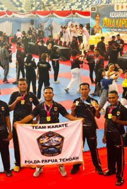 Tim Karate Bhayangkara Presisi Papua Tengah Raih 12 Medali di Kapolri Cup 2026